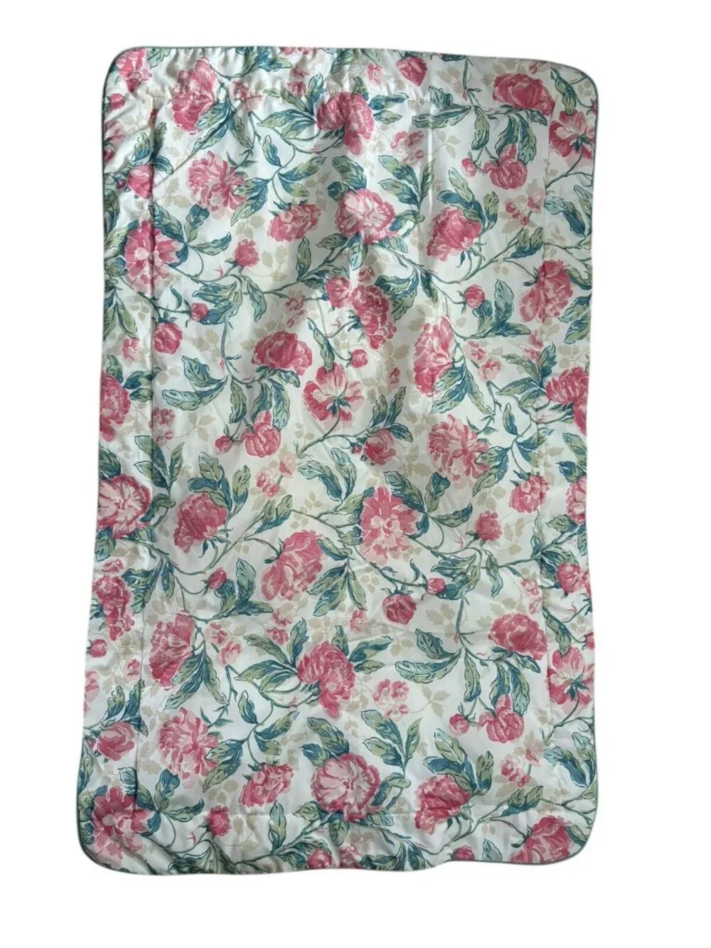 Vtg 90s Laura Ashley King Sham Peony Floral Print 24 x 40 USA Romantic